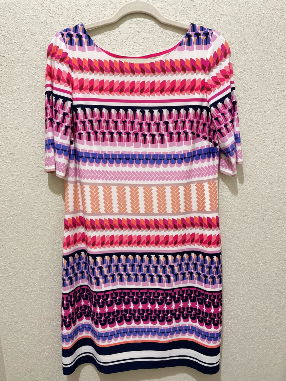 Eliza J Multicolor Geometric Stripe Shift Dress